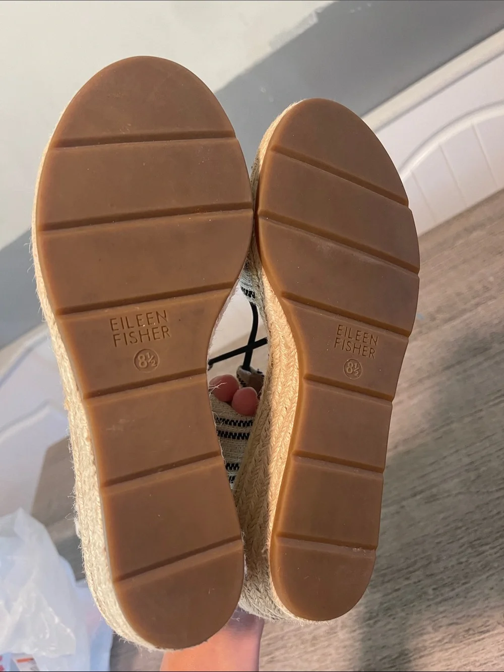 Eileen Fisher Women's Agnes Espadrille Wedge Sandals Size 8.5